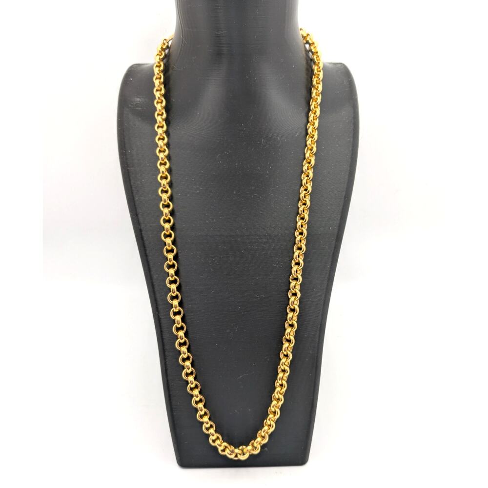 NAPIER Gold Tone Chunky Oval Link Statement Chain Necklace 24in Signed Vintage